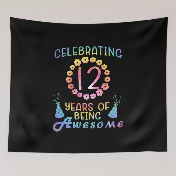 Item preview, 12 Years of Being Awesome 12 Years Old 12th Birthday Tie Dye designed and sold by yssnyd.