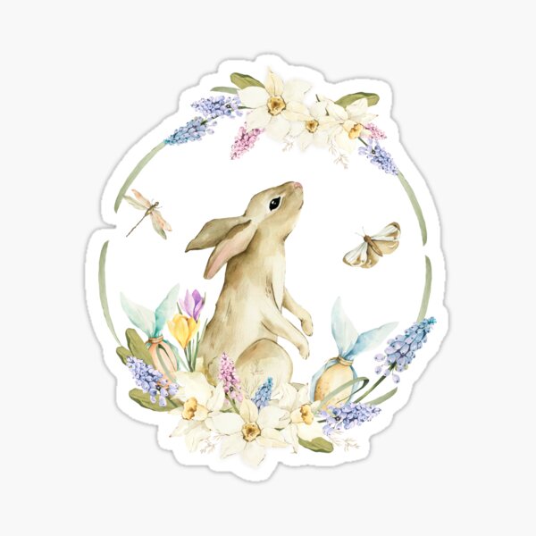 Item preview, Easter Bunny and Spring Flowers  designed and sold by silviaol.