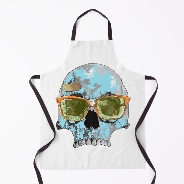 Item preview, Turquoise skull with plaster bandage and broken sun glasses  designed and sold by m-yoga-store.