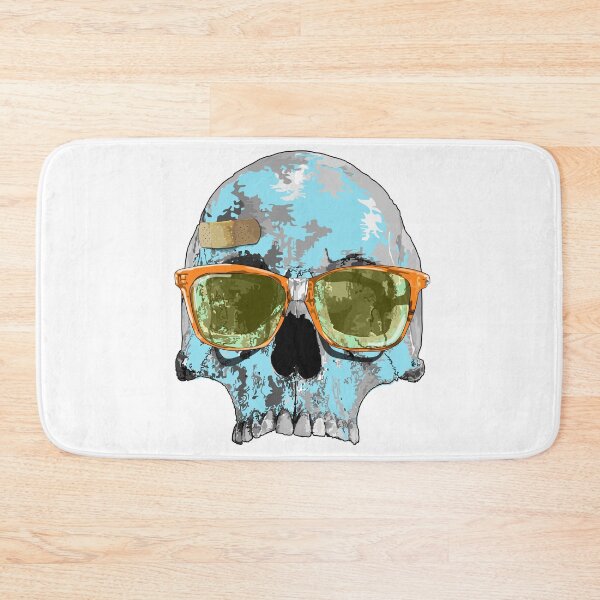 Item preview, Turquoise skull with plaster bandage and broken sun glasses  designed and sold by m-yoga-store.