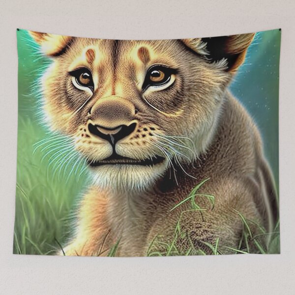 Item preview, Young Lioness Cub Contemporary Digital Art designed and sold by davidelder.