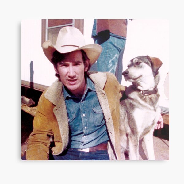 Townes Van Zandt and dog Metal Print