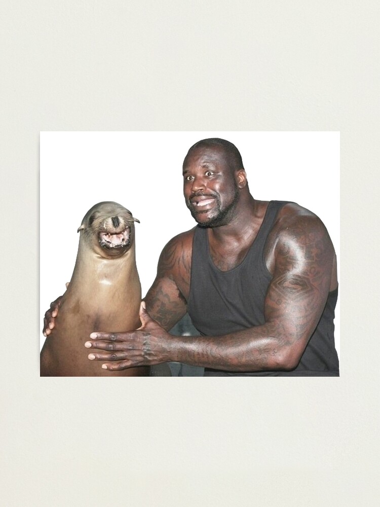 Shaq And A Sea Lion Photographic Print By Jarudewoodstorm Redbubble - lion fur roblox