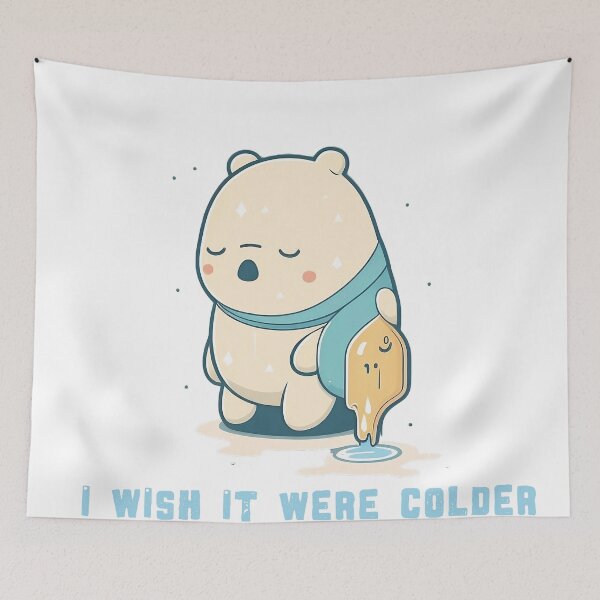 Item preview, I wish it were colder | Sad Ice Bear | Cute Cartoon designed and sold by lightjourney.