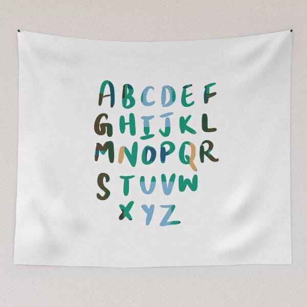 Item preview, 26 Capital letters English language Alphabet blue green designed and sold by chuckletuckle.