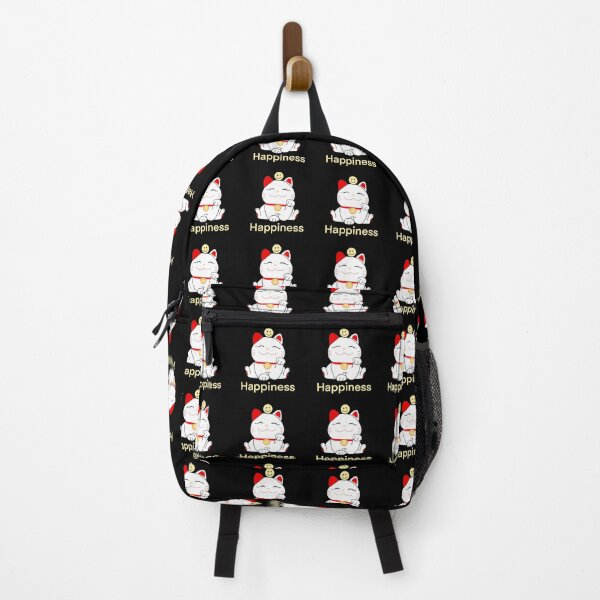 Item preview, Happy Maneki Neko cat on black designed and sold by QuirkyCatz.