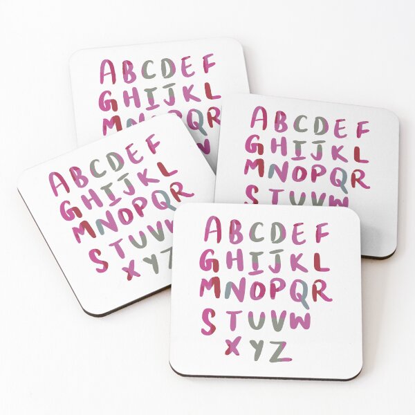 Item preview, 26 Capital letters English language Alphabet pink maroon designed and sold by chuckletuckle.