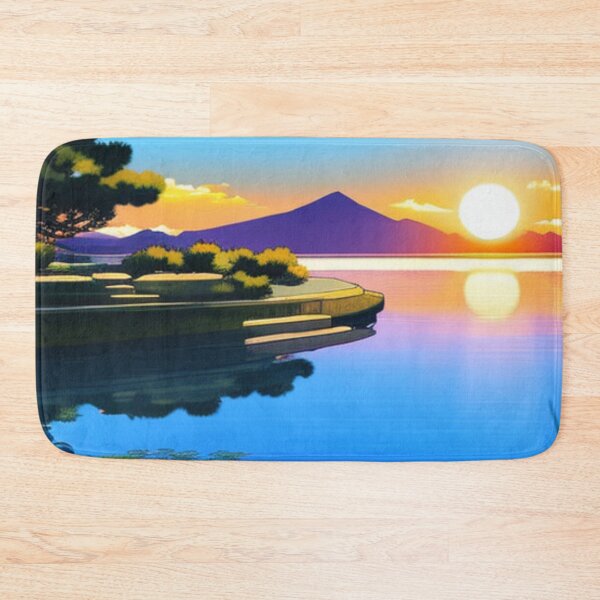 Item preview, Ukiyo-e Style Sunset at Lake Series 3 designed and sold by theprof2021.