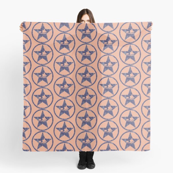 Blue Texas Star Cowhorse - Peach Pattern Scarf