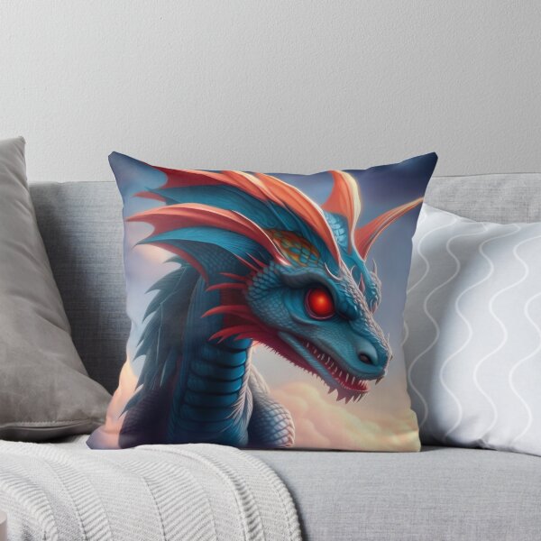 Item preview, Dragón azul con aletas rosas y ojos rojos designed and sold by dragynrain.