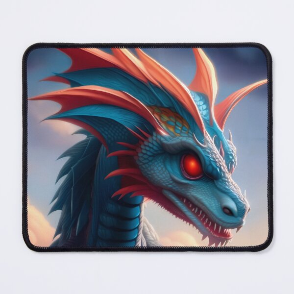 Item preview, Blue Dragon with Pink Fins and Red Eyes designed and sold by dragynrain.
