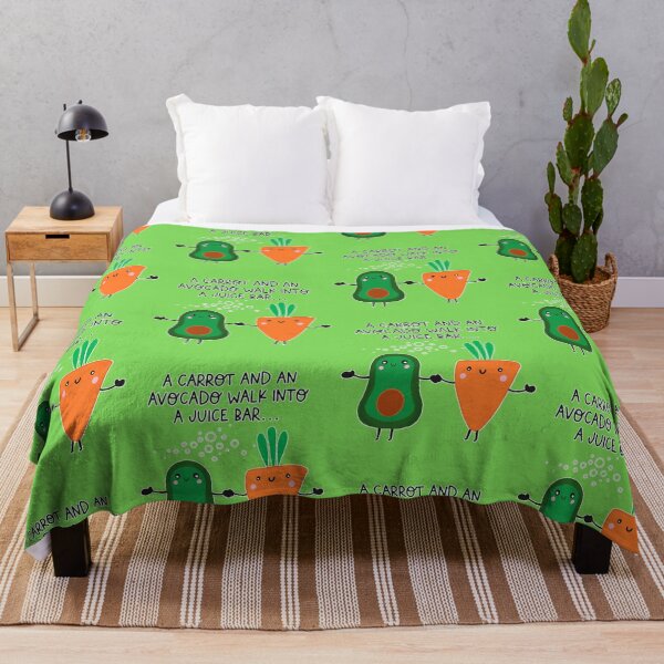 Item preview, Vegan Joke Cute Kawaii Avocado and Carrot Walk Into a Juice Bar designed and sold by Renata Illustrata.