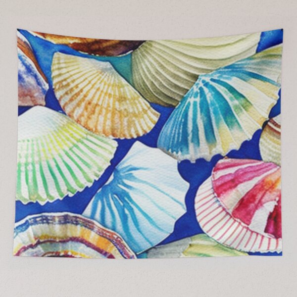 Item preview, Seashells in Watercolor designed and sold by SquishStitches.