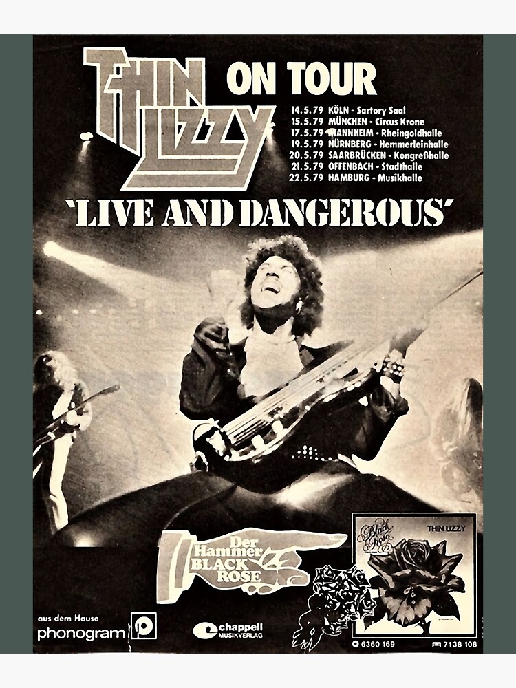Thin Lizzy Poster Live And Dangerous German Tour