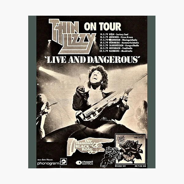 Thin Lizzy Poster Live And Dangerous German Tour