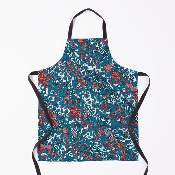 Item preview, Red Teal Black White Spotted Graphic Abstraction designed and sold by CatyArte.