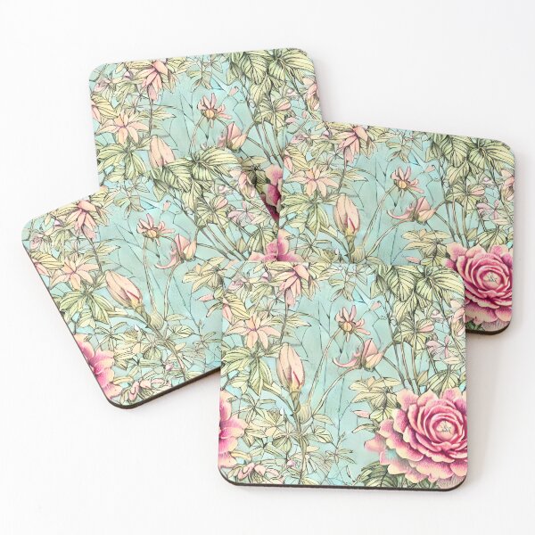 Item preview, Pretty Pink Illustrated Flowers designed and sold by Poetic Patterns Studio.