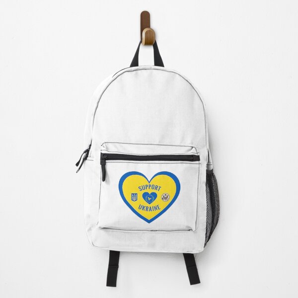 Item preview, Ukraine Flag Colors On Heart Shape, With Trident and US Seal,  Support Ukraine in Blue and Yellow Letters designed and sold by RattlSnkCanynTs.