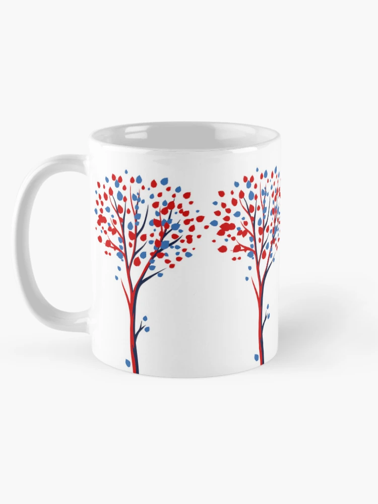 Thumbnail 5 of 6, Coffee Mug, Red Tree Pattern designed and sold by Gretch21.