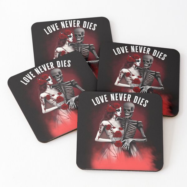Item preview, Love never dies,Skeleton love, wedding, red roses designed and sold by GothicRubette.