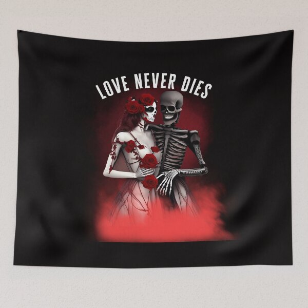 Item preview, Love never dies,Skeleton love, wedding, red roses designed and sold by GothicRubette.