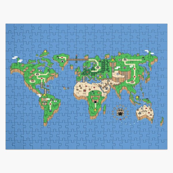 Super Mario World Yoshi Mario Around The World Jigsaw Puzzle by