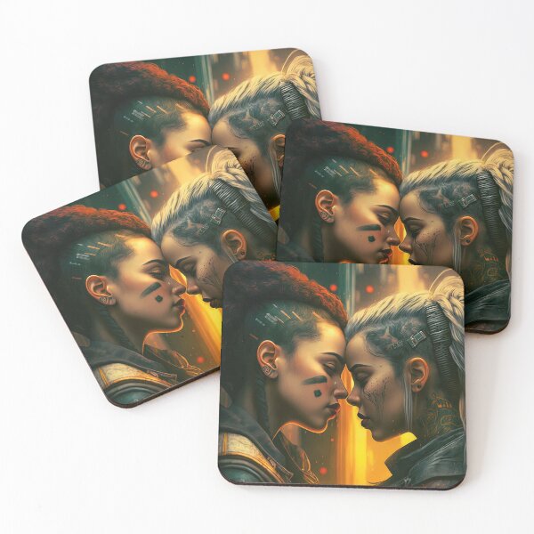 Item preview, Cyberpunk Girls Falling in Love designed and sold by Poisoner Art.