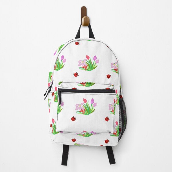 Item preview, Tulips and a Ladybug Pattern White designed and sold by MZ-Graphics-1.