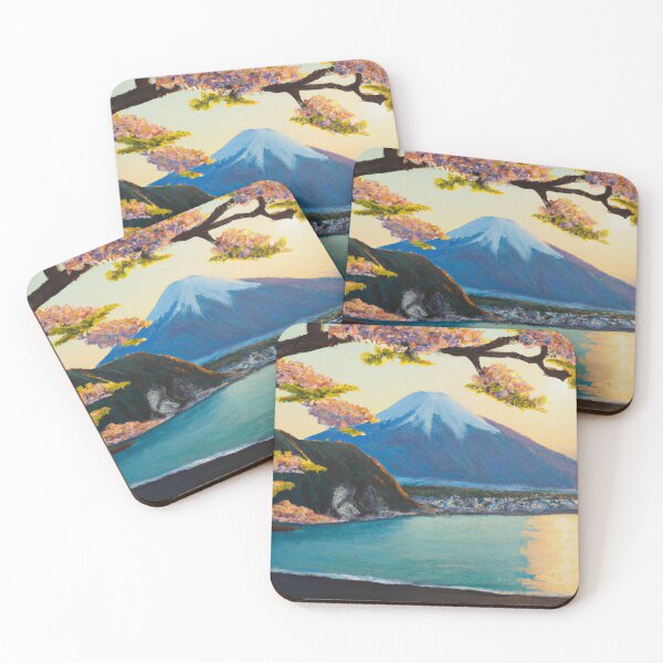 Item preview, Mt Fuji behind a cherry tree at Lake Kawaguchi painting designed and sold by BlackXPink.