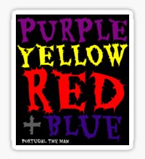 purple yellow red & blue Sticker