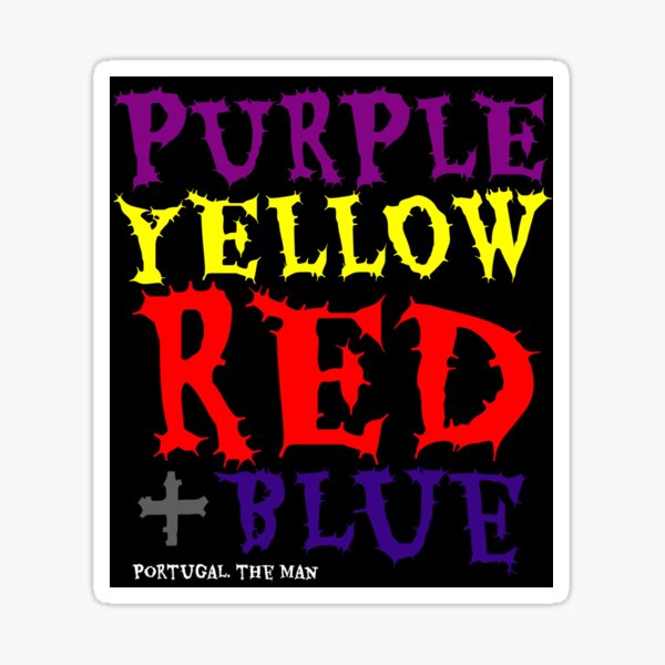 "purple yellow red & blue" Sticker by ggmuffins Redbubble