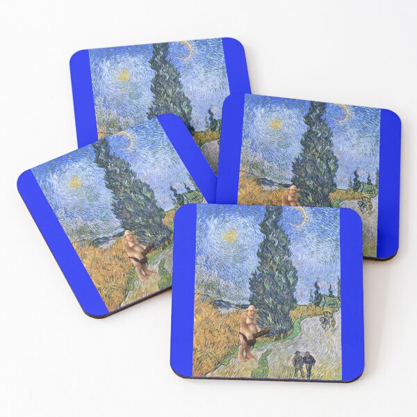 Item preview, Vincent Van Gogh: Road with cypress and star (1890) / altered to Cypress, star, with Ogre on the road designed and sold by mturns57.