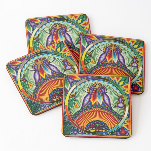 Item preview, Sun and humming birds - Huichol painting designed and sold by aramara-huichol.