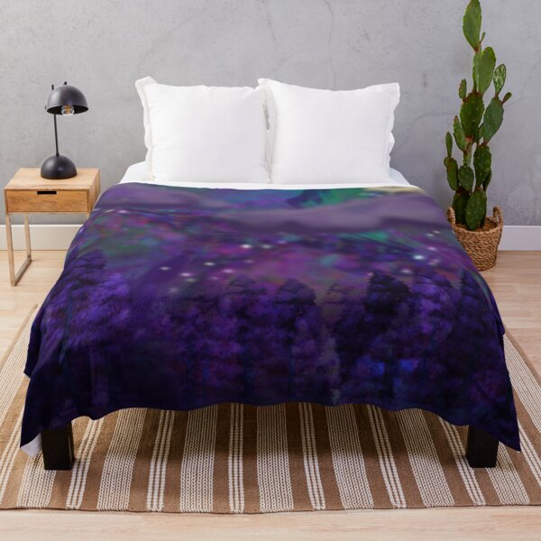 Item preview, Coloŕful night sky above tree skyline designed and sold by Crochetamommy.