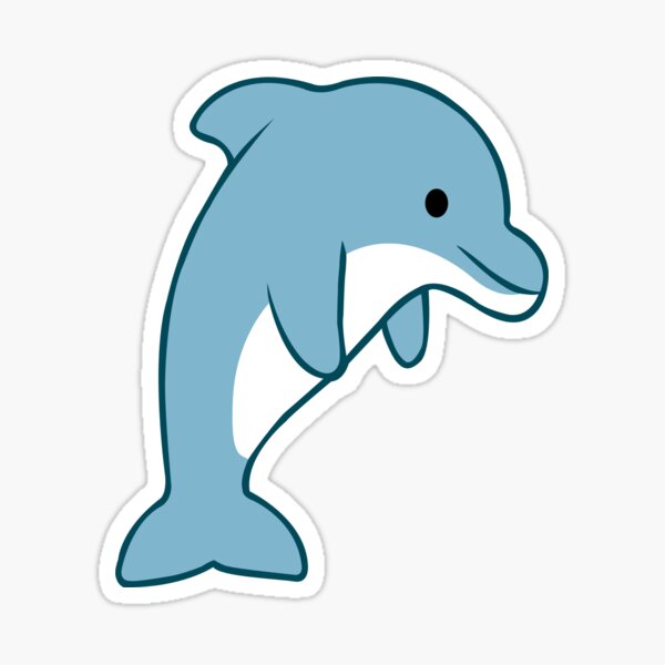 Item preview, Cute Kawaii Cartoon Dolphin designed and sold by 8thStreetDesign.