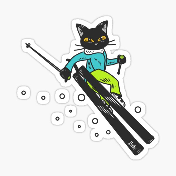 Cute Kawaii Cat Ski - Cat Ski - Magnet