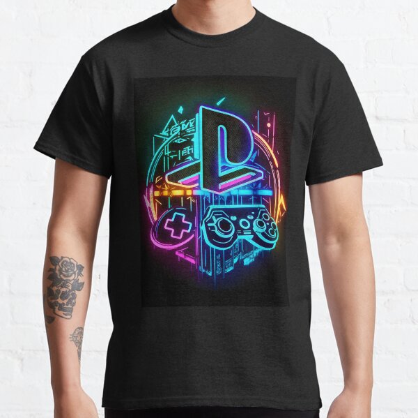 Vista previa del artículo con la obra «Playstation Logo-Icon Arte de neón», diseñado y vendido por Ritik11.