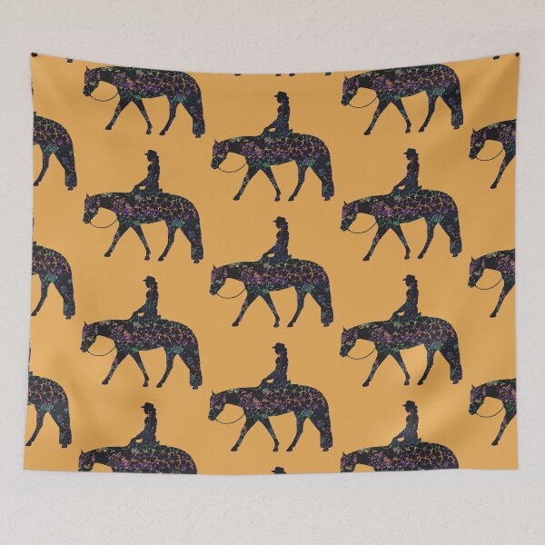 Item preview, BIG - Floral Western Horse Female Rider On Peach designed and sold by Stuffnthingz.