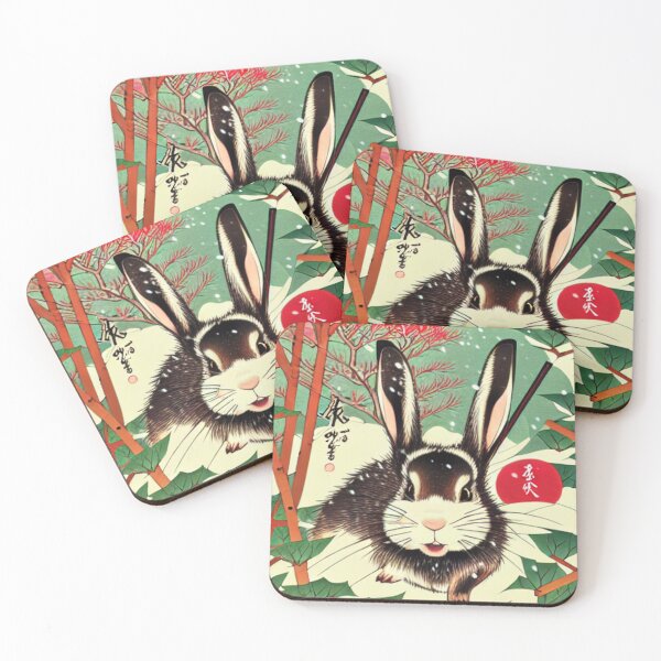 Item preview, Winter Black and White Jersey Wooly Rabbit Bunny with Cute Eyes designed and sold by wigobun.