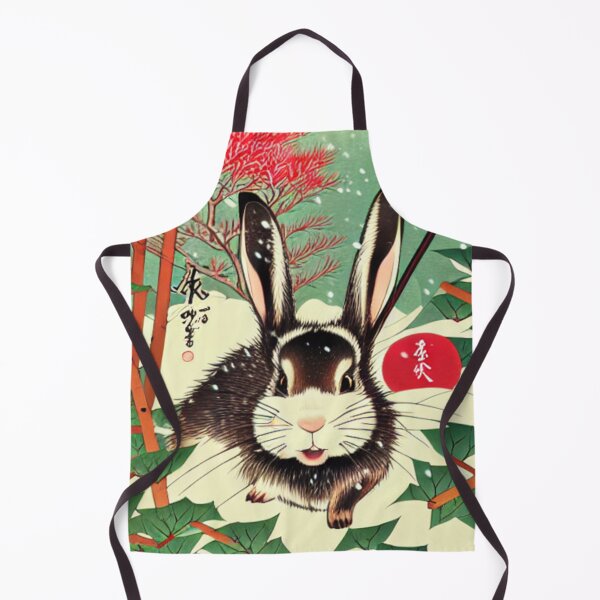 Item preview, Winter Black and White Jersey Wooly Rabbit Bunny with Cute Eyes designed and sold by wigobun.