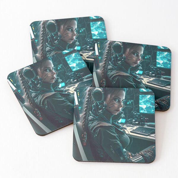 Item preview, I'm Going In - Female Hacker in Cyberpunk Style designed and sold by DaydreamDepot.