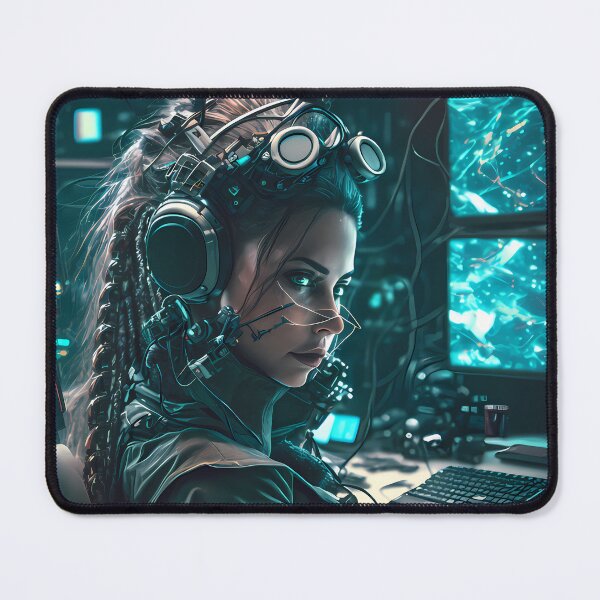 Item preview, I'm Going In - Female Hacker in Cyberpunk Style designed and sold by DaydreamDepot.