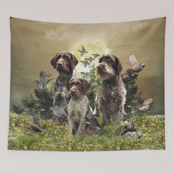 Item preview, German Wirehaired Pointer ,  Hunting season  designed and sold by TammyHunterArt.