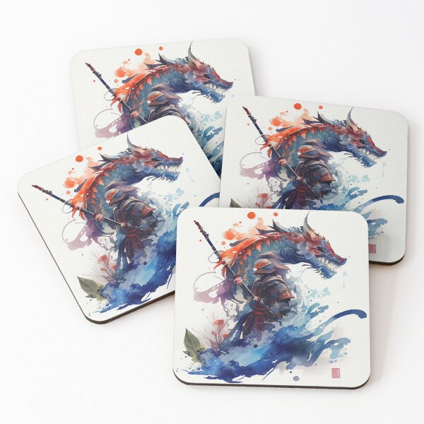 Item preview, Watercolor Warrior Dragon designed and sold by Prozeum.