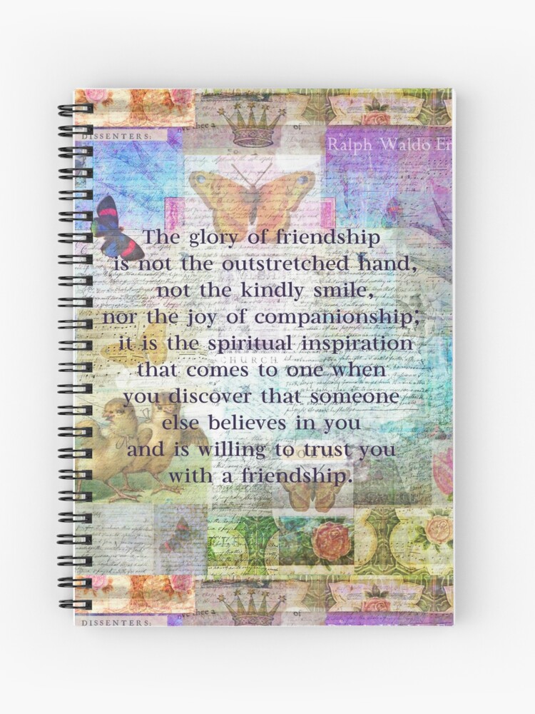 Cuaderno de espiral «Cita de la amistad de Ralph Waldo Emerson» de  goldenslipper | Redbubble