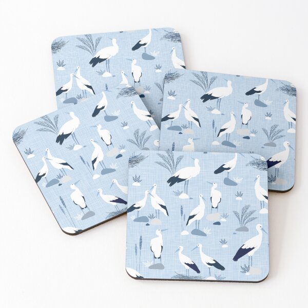 Item preview, Stork Silence - blue peaceful stork design designed and sold by anzelas.
