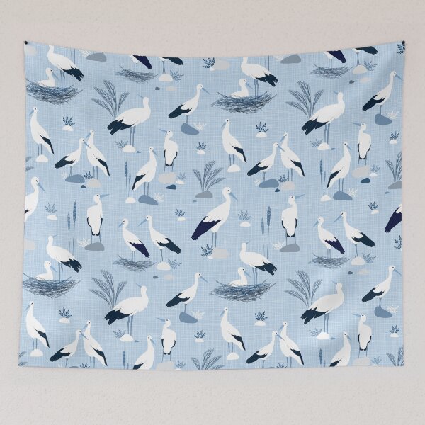 Item preview, Stork Silence - blue peaceful stork design designed and sold by anzelas.