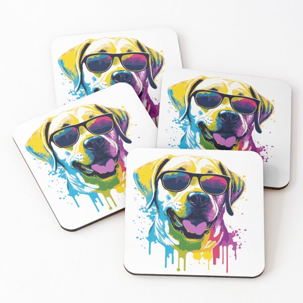 Item preview, Labrador Retriever Dog with Sunglesses in multicolor Artistic style designed and sold by WECreations.