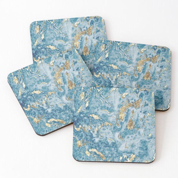 Item preview, Blue and Gold Marble Abstract Pattern, designed and sold by Tamas Das.