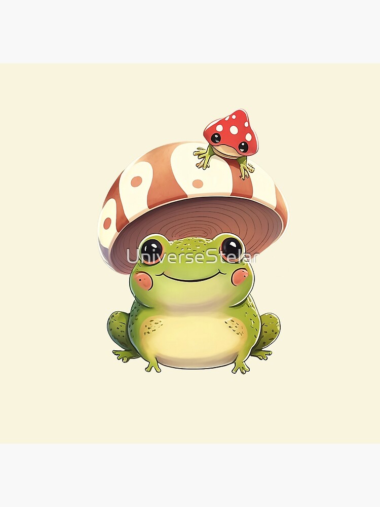 Cute Frog with Mushroom Hat 01 Art Board Print